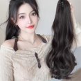 thumbnail image 2 of Black Brown Wig Female Ponytail Grab Clip Hip-hops High Ponytail, 2 of 5