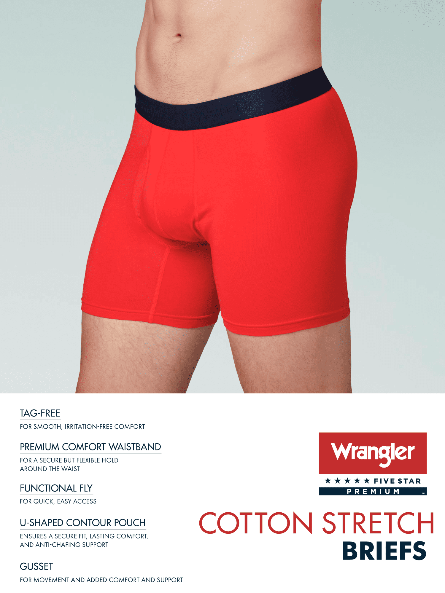 Wrangler Men's Cotton Stretch Boxer Brief Set, Boxer Briefs Underwear for Men, XL, 6 Pack