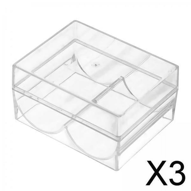 3x Bandeja de Fichas Acrílicas con Capacidad para 40 Fichas, Estante Organizador de Fichas Ligeras, Contenedor para Fiestas, Fichas de Tamaño Estándar 3 piezas