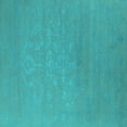 thumbnail image 1 of Ahgly Company Machine Washable Indoor Square Oriental Turquoise Blue Industrial Area Rugs, 3' Square, 1 of 4