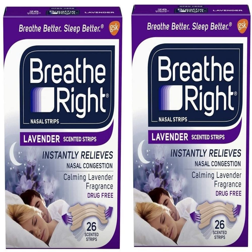Breathe Right Calming Lavender Scented DrugFree Nasal Strips for Nasal