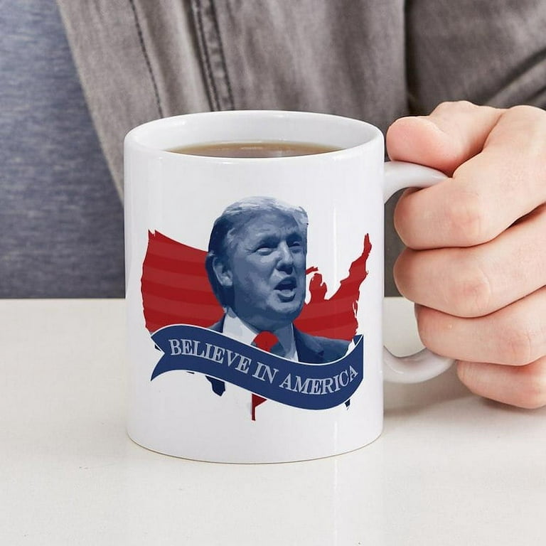 CafePress - Believe In America Donald Trump Mug - 11 oz Ceramic Mug -  Novelty Coffee Tea Cup