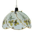 thumbnail image 4 of Aspen Creative 61096, One-Light Hanging Mini Pendant Ceiling Light, 8 3/4" Wide, Transitional Design in Polished Brass Finish, with Floral Pattern Glass Shade, 4 of 5