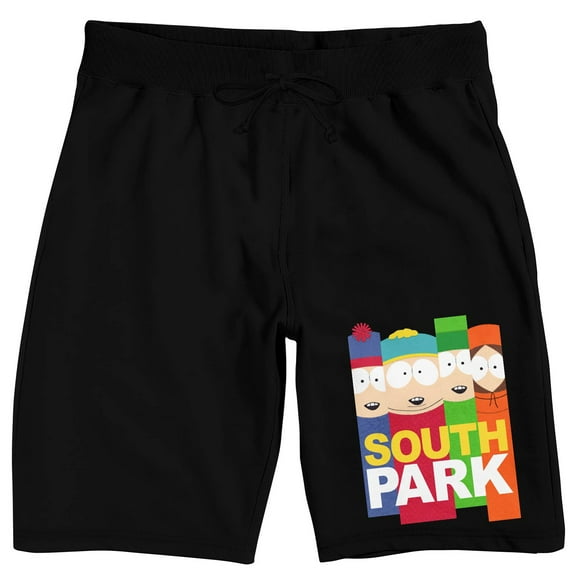 South Park Four Boys Men's Black Sleep Pajama Shorts-XXL