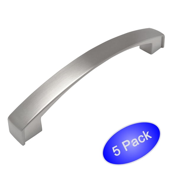 Cosmas® 616-128SN Satin Nickel Cabinet Hardware Handle Pull 5" Inch Hole Centers (128mm) - 5 Pack