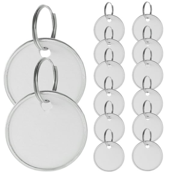 unbranded  50 Pcs Keychains Metal Edge Tag Tags with Split Rings Labels