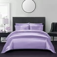 thumbnail image 2 of Soft Silk 3 PC Duvet Cover Set with Fitted Sheet 15" Inches Deep Pocket (1 Fitted 1 Duvet Cover 2 Pillow Shams) 800 Thread Count Full Size Lavender Solid, 2 of 5