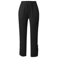 thumbnail image 5 of vigerkar 2025 Summer Women Casual Lightweight Drawstring Elastic Waist Pants with Pockets Black, XL, 5 of 7