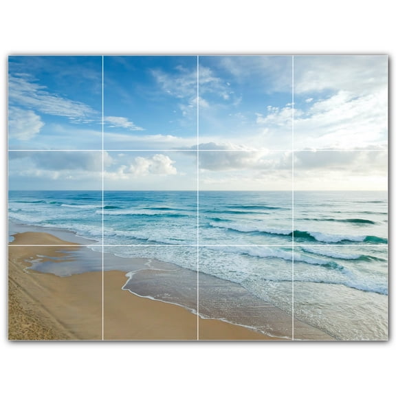 Picture-Tiles.com: Beach Ceramic Tile Wall Mural WAL500086-43M. 24"W x 18"H using (12) 6" x 6" Ceramic Tiles-Satin Finish