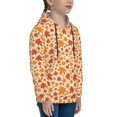 thumbnail image 3 of Balery Autumn Red and Orange Maple Leaves Pattern Boys Hoodie, Youth Pullover Hooded Sweatshirt, Kangaroo Pocket Hoodie for Kids Girls -, 3 of 6