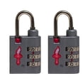 thumbnail image 1 of safe skies tsa aero 3 dial tsa-approved combination lock double set, silver, 1 of 1