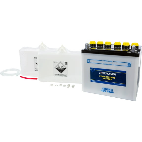 WPS - Western Power Sports  12N24-3; 12V Battery W / Acid 12N24-3