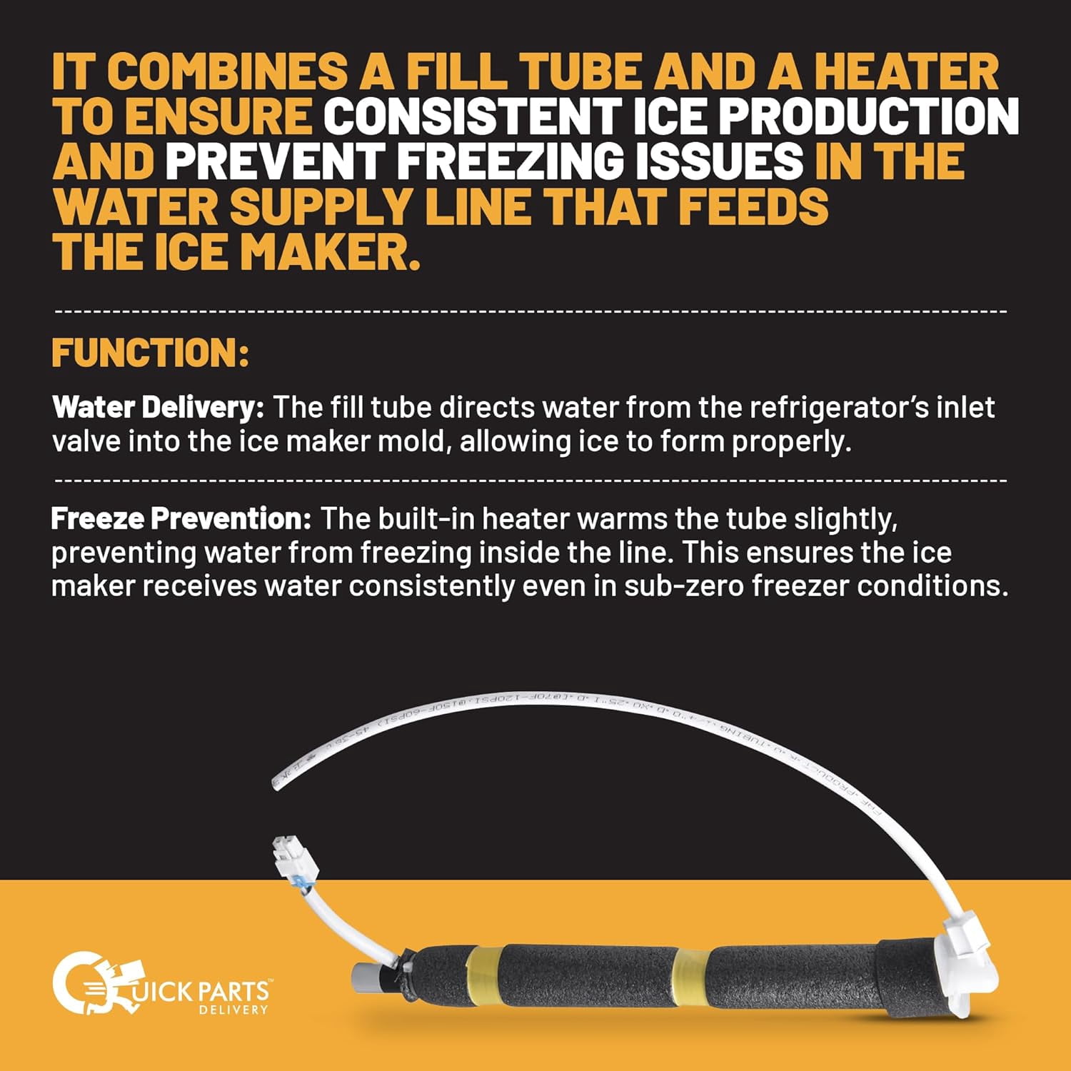 QPD Refrigerator Ice Maker Fill Tube Heater DA97-00209Z, Replacement for Samsung Refrigerators