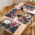 thumbnail image 5 of Independence Day Flowers Placemats Set of 8 Rose Vintage Daisy Painting Place Mats Indoor Wipeable Table Mats Washable Cloth Dining Table Placemats for Kitchen Holiday Party Home Decor 13x19 Inch, 5 of 9