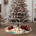 thumbnail image 4 of Xecao Fall Pumpkins And Sunflowers Pattern Christmas Tree Skirt Round Xmas Tree Mat Base Cover for Holiday Home Decorations-48", 4 of 6