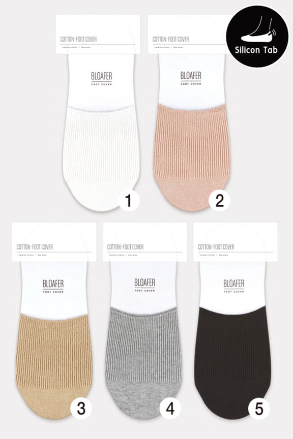 Women's No Show Bloafer Foot Cover Socks - 5 Pair Set