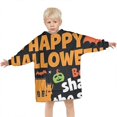 thumbnail image 3 of Halloween Festive Text Pattern Blanket Hoodies for Kids 6-13YR Oversize Wearable Blanket Hoodies for Boys Girls Teens, 3 of 7
