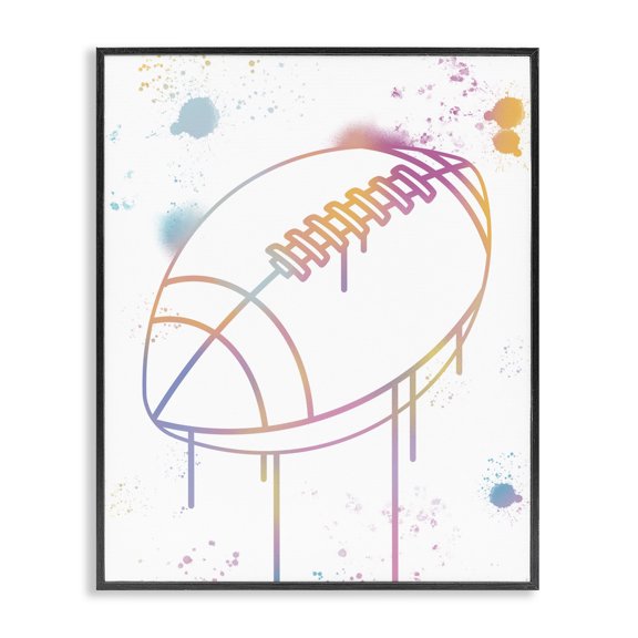 Stupell Industries Contemporary Graffiti Football Drip Black Framed Giclee Art, 11 x 14, by Marcus Prime