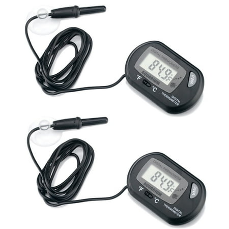 2 Pack Aquarium Air Pump - HDE 2 Pack LCD Digital Fish Tank Aquarium Thermometer Terrarium Marine Temperature (Black)