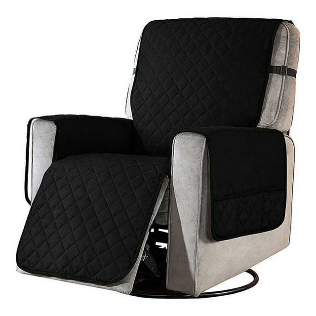 YOPTOP 2024 Housse Réversible pour Fauteuil Inclinable, Housse Imperméable avec Poches Latérales, Housses Extensibles Lavables pour Fauteuil Inclinable, Housses de Coussin de Sofa, Housses pour Fauteuil Inclinable, Housse de Sofa, Coussin en T, Mer, Noir