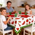 thumbnail image 4 of HCBY 4Pcs Watermelon Themed Disposable Tablecloth, Spill Resistant Party Cover Set, Easy Clean Decor Accessory, Stylish Supply for Birthday Summer Gathering Decoration, 4 of 9