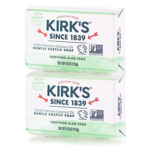 Kirk's Original Coco Castile Bar Soap Soothing Aloe Vera 4 Ounces (2
