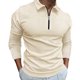 thumbnail image 1 of Camisa informal de manga larga para hombre: cuello vuelto, detalle de cremallera, color liso, poliéster, oficina/ocio, tallas 10-20 (EE. UU.), 1 of 7