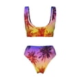 thumbnail image 5 of Daiia Palm Trees at Sunset Women's Bikini Set Two Piece Swimsuit High Waisted Bikini Adjustable Straps Bikini Perfect for Beach, Pool, and Summer Vacation-Medium, 5 of 9