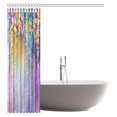 thumbnail image 2 of MYPOP Abstract Floral Watercolor Shower Curtain, Ivies and Vines Flowers in Soft Colors Summer Garden Print Fabric Bathroom Shower Curtain with Hooks, 60 X 72 Inches, 2 of 2