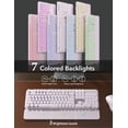 thumbnail image 4 of Wireless Keyboard and Mouse Combo, Backlit Typewriter Keyboard with Magnetic Wrist Rest, Retro Round Keycaps, 2.4GHz Cordless, Dusty Lavender, 4 of 8