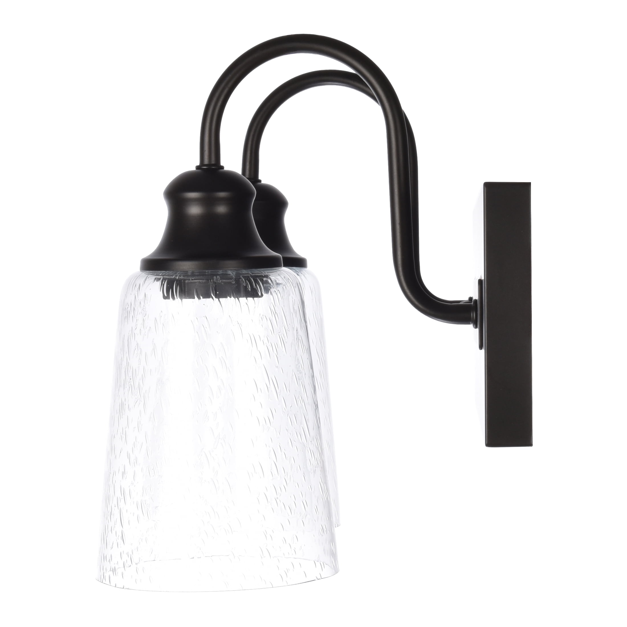 (2 pack) Better Homes & Gardens 16" Farmhouse 2-Light Bronze Vanity Light, Metal Fixture Seeded Glass Shades