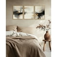 thumbnail image 2 of SHENIFY Black Gray Abstract Landscape Wall Art Brown Tan Neutral Minimalist Modern Decor Artwork Prints Rustic Office Bedroom 12x16in3pcs Natural Framed, 2 of 7