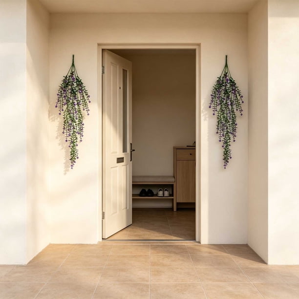Juego de flores colgantes artificiales con lirios de plástico coloridos para bodas, eventos y decoración del hogar, incluye 2 piezas.