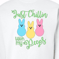 thumbnail image 3 of Inktastic Funny Easter Just Chillin' with My Peeps Adult Sweatshirt, 3 of 4