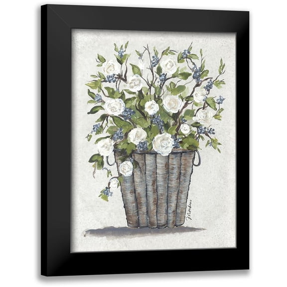 Norkus, Julie 12x14 Black Modern Framed Museum Art Print Titled - Sweet Rose Basket