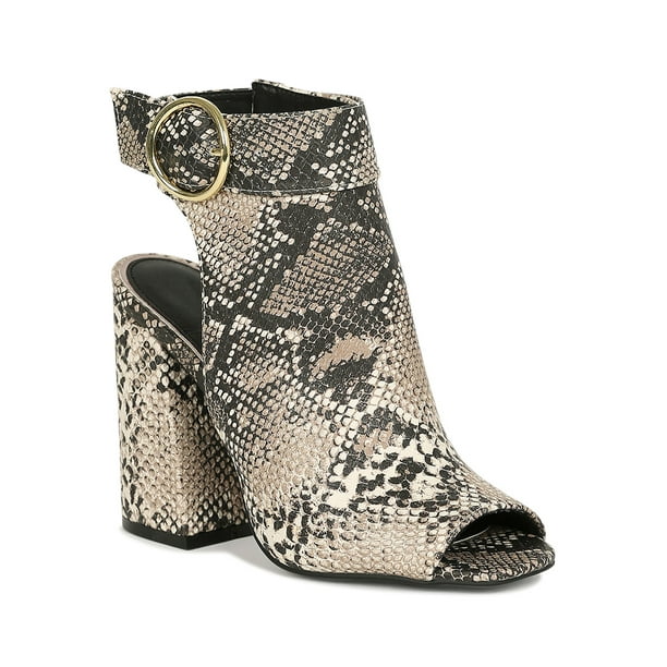 chunky heel booties open toe