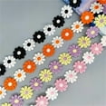 thumbnail image 3 of 15 Yards Embroidered Flower Lace Trim 25mm Wide Embroidered Applique, 3 of 20