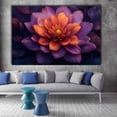 thumbnail image 2 of Mudket Purple and Orange Lotus Flower Canvas Wall Art, Floral Botanical Wall Decor, Framed Ready to Hang Artwork for Living Room Bedroom Bathroom Spa - 12"L x 8"W, 2 of 10