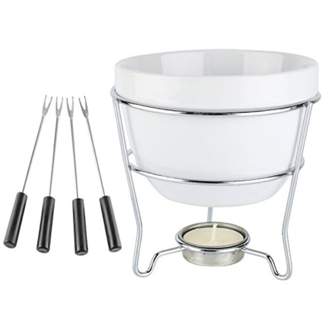 Home Essentials & Beyond 73024 White Chocolate Fondue Set in Color Box 5 D in, 1