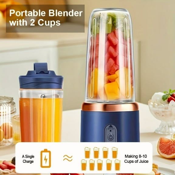 USB 3-Mode Portable Juicer: 12 Stainless Steel Blades, Digital Display, Lightweight Blender for Kitchen, Travel & Outdoor Picnics, Easy Clean Fresh Juice Maker