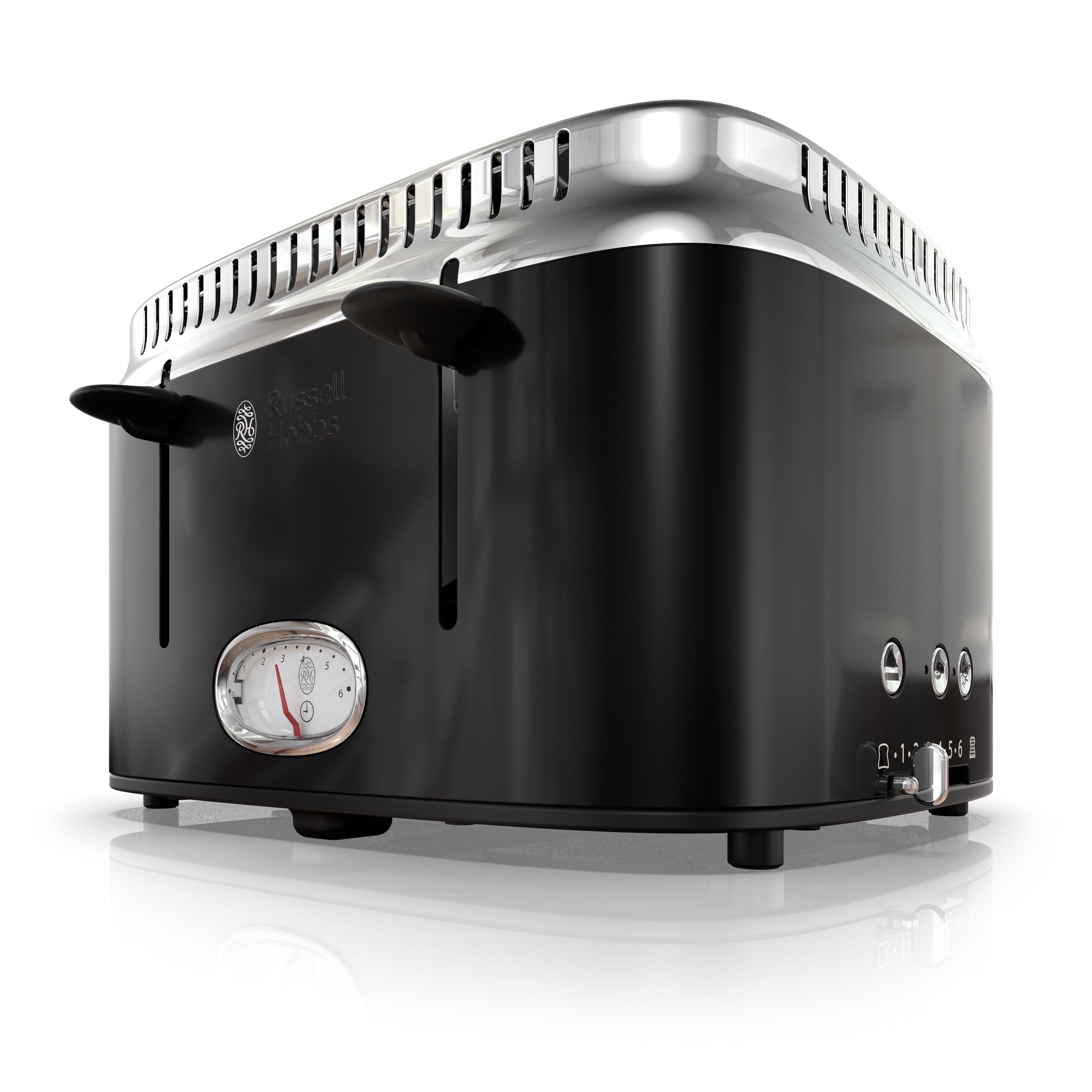 Russell Hobbs TR9450BR Retro Style 4 Slice Toaster in Black