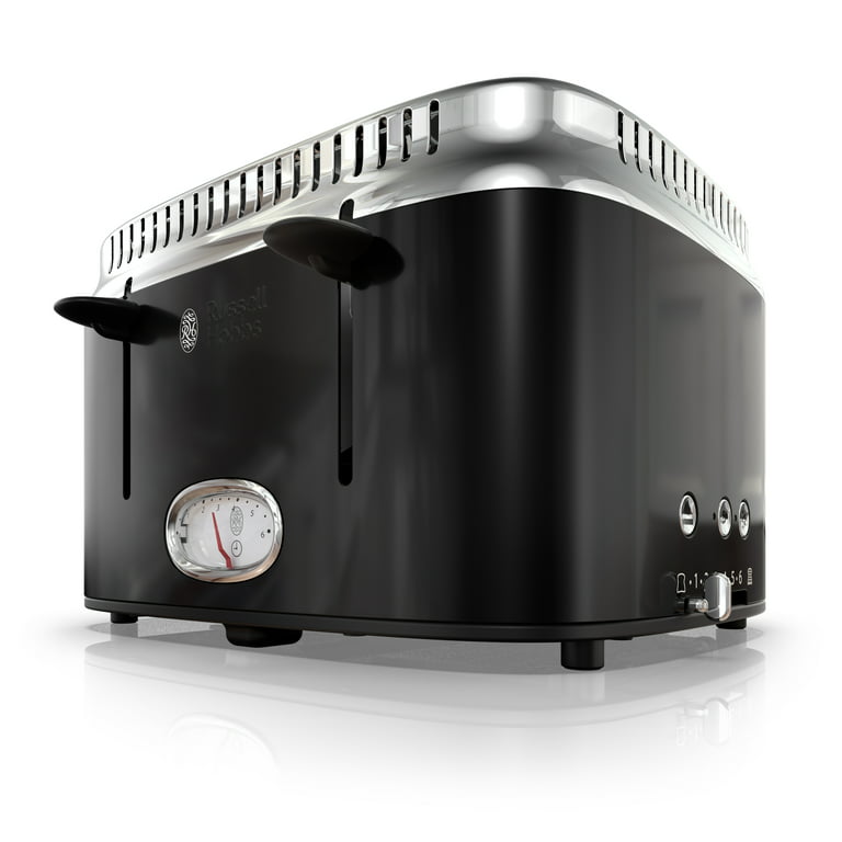 Russell Hobbs Retro Style 4-Slice Toaster, Black, TR9250BKR