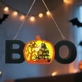 thumbnail image 5 of WMGHA Halloween Welcome Sign,Outdoor Hanging Lighted Sign,Wood Pumpkin Boo Sign Night Light Wall Fall Decorations for Home Party ,Wooden Board for Door Decor, Holiday Decorations, 5 of 9