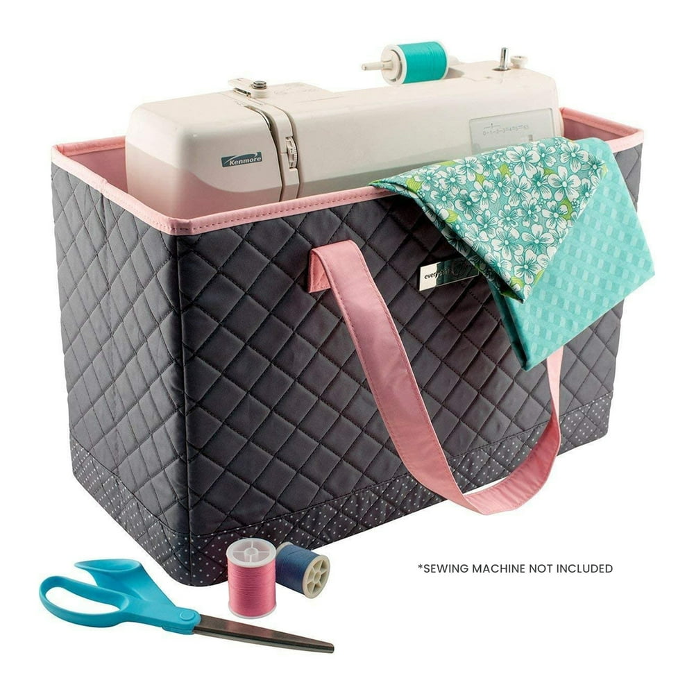Everything Mary Deluxe Quilted Pink & Grey Sewing Machine Carrying Case