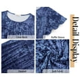 thumbnail image 6 of Fantaslook Womens Blouses Dressy Casual Pleated Tunic Tops Floral Ruffle Sleeve Summer Shirts, 6 of 9