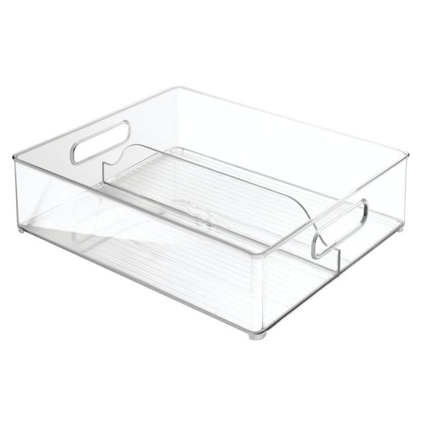 Refrigerator and Freezer Divided Storage Container Organizer Bin for