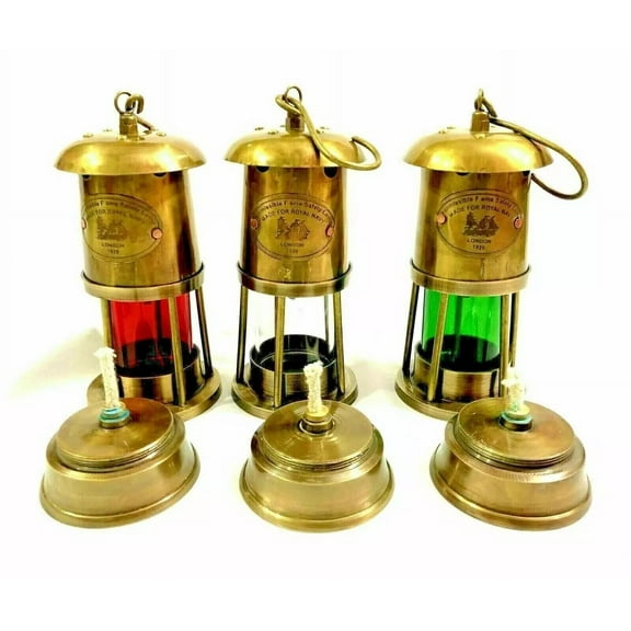 Vintage Antique Brass Miner Lamp Lantern Collectible Nautical Maritime Ship Lantern Oil lamp Boat Lighting
