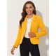 thumbnail image 2 of AllegK ChaqueDe Traje De ChaqueElástiCon Cuello De SolaPaOficiDe Trabajo PaMujer Amarillo L, 2 of 5