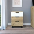 thumbnail image 2 of RST Brands Lindon MDF 3-Drawer Filing Cabinet in Oak and White Veneer, 2 of 6