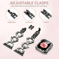 thumbnail image 4 of Dwitch Apple Watch Series SE/6/5/4 Band & Case,Bling Diamond Jewelry Metal Strap Band with 1 Pack Tempered Glass Screen Protector Cover Women Girl Bracelet Wristbands for iWatch 40mm,Black, 4 of 7